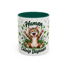 Human Catnip Dispenser - Ceramic Mug Accent Colored (11oz/15oz)