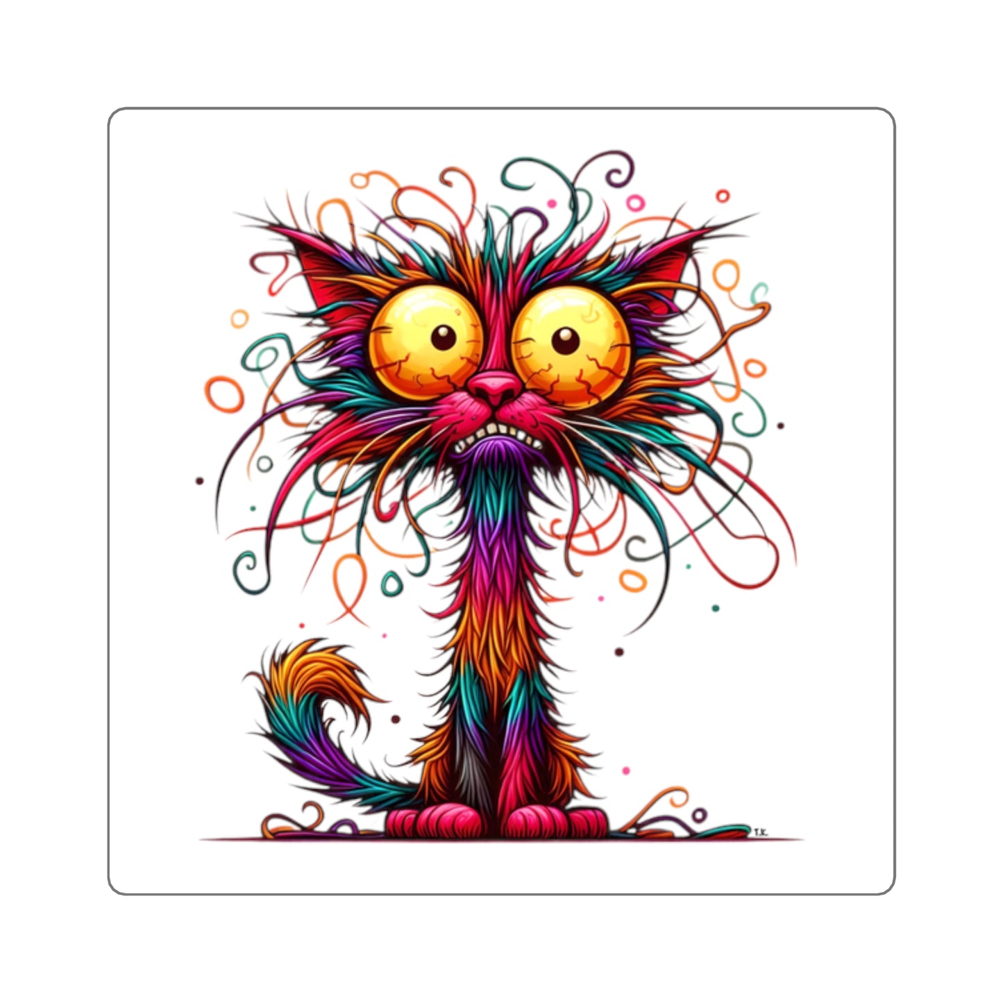 Sticker - Frazzled (Square - White)