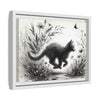 Gallery Canvas Wraps - Charcoal Garden Cat #3 - Framed