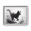 Gallery Canvas Wraps - Charcoal Garden Cat #1 - Framed