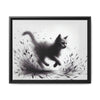 Gallery Canvas Wraps - Charcoal Garden Cat #1 - Framed