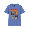 HISS cat parody adult t-shirt iris front view