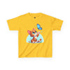 Cute Cat and Butterfly Kids Heavy Cotton Tee