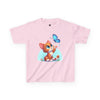Cute Cat and Butterfly Kids Heavy Cotton Tee
