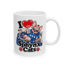 I ❤️ Sphynx Cats - Ceramic Mug, (11oz, 15oz)