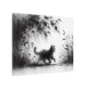 Canvas Wrap - Charcoal Garden Cat #5 - Unframed