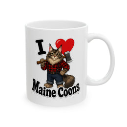 I ❤️ Maine Coons - Ceramic Mug, (11oz, 15oz)