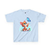 Cute Cat and Butterfly Kids Heavy Cotton Tee