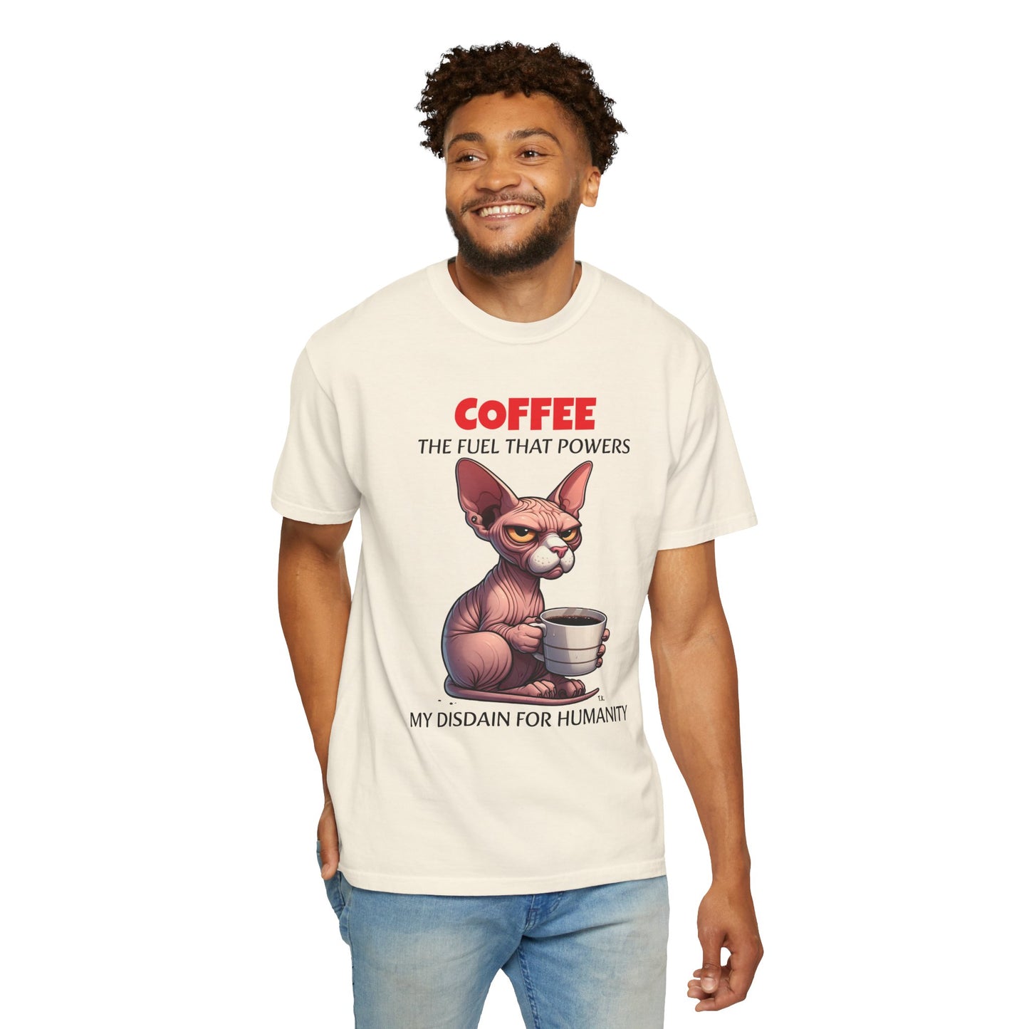 Coffee Disdain - Adult Unisex Garment-Dyed T-shirt