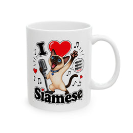 I ❤️ Siamese - Ceramic Mug, (11oz, 15oz)