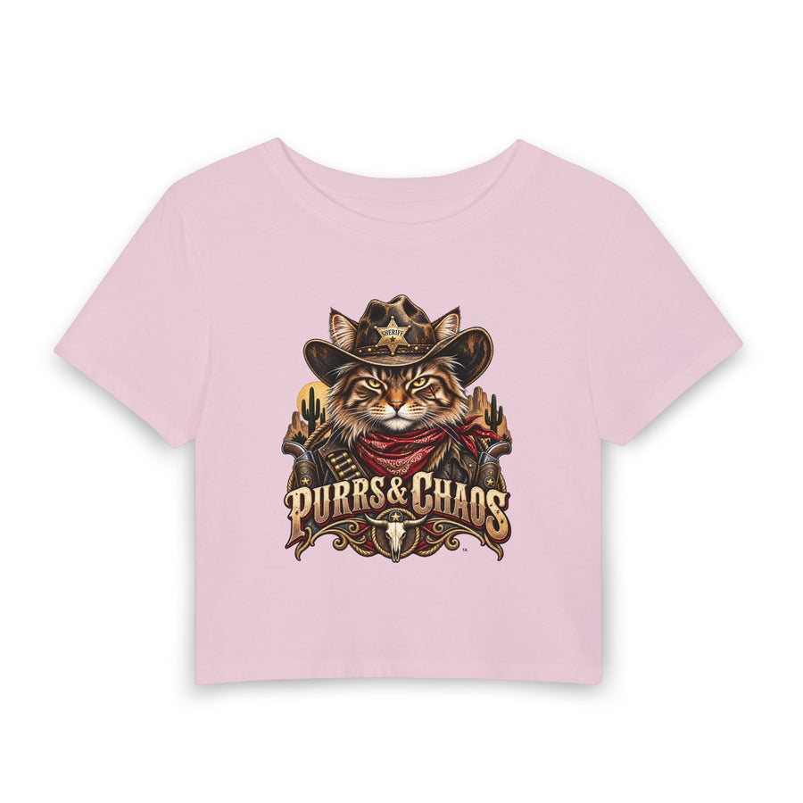 The Sheriff — Purrs & Chaos Cropped Baby Tee