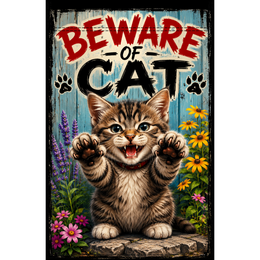 Beware of Cat - Garden Flag
