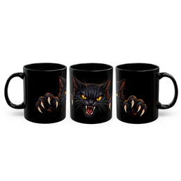 Black Cat Claw Mug – Scary Feline Halloween Coffee Cup (11oz & 15oz)