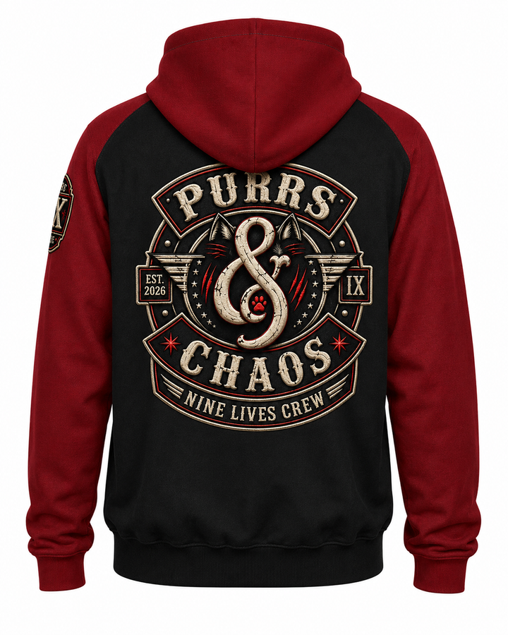 Purrs & Chaos Nive Lives Patch Hoodie