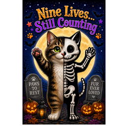 Nine Lives - Still Counting Halloween Garden Flag