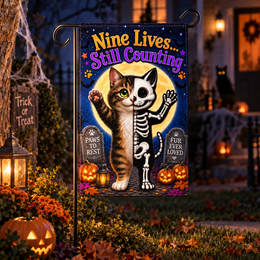Nine Lives - Still Counting Halloween Garden Flag