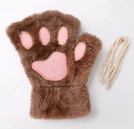 Paw Glove - Brown, White, Black