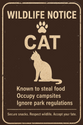 Wildlife Notice: Cat – 8" x 12" Metal Tin Sign