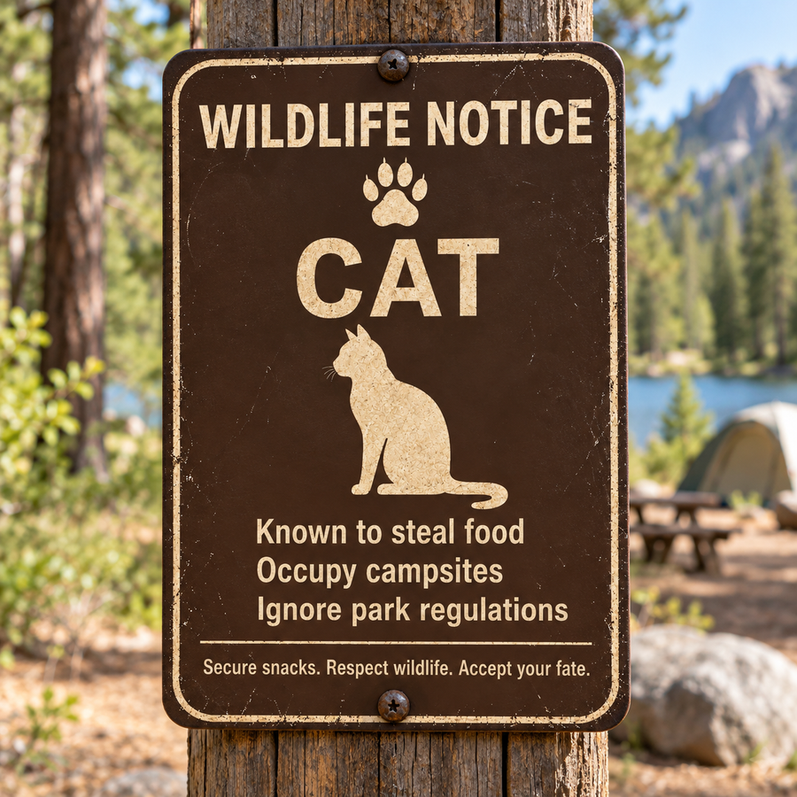 Wildlife Notice: Cat – 8" x 12" Metal Tin Sign