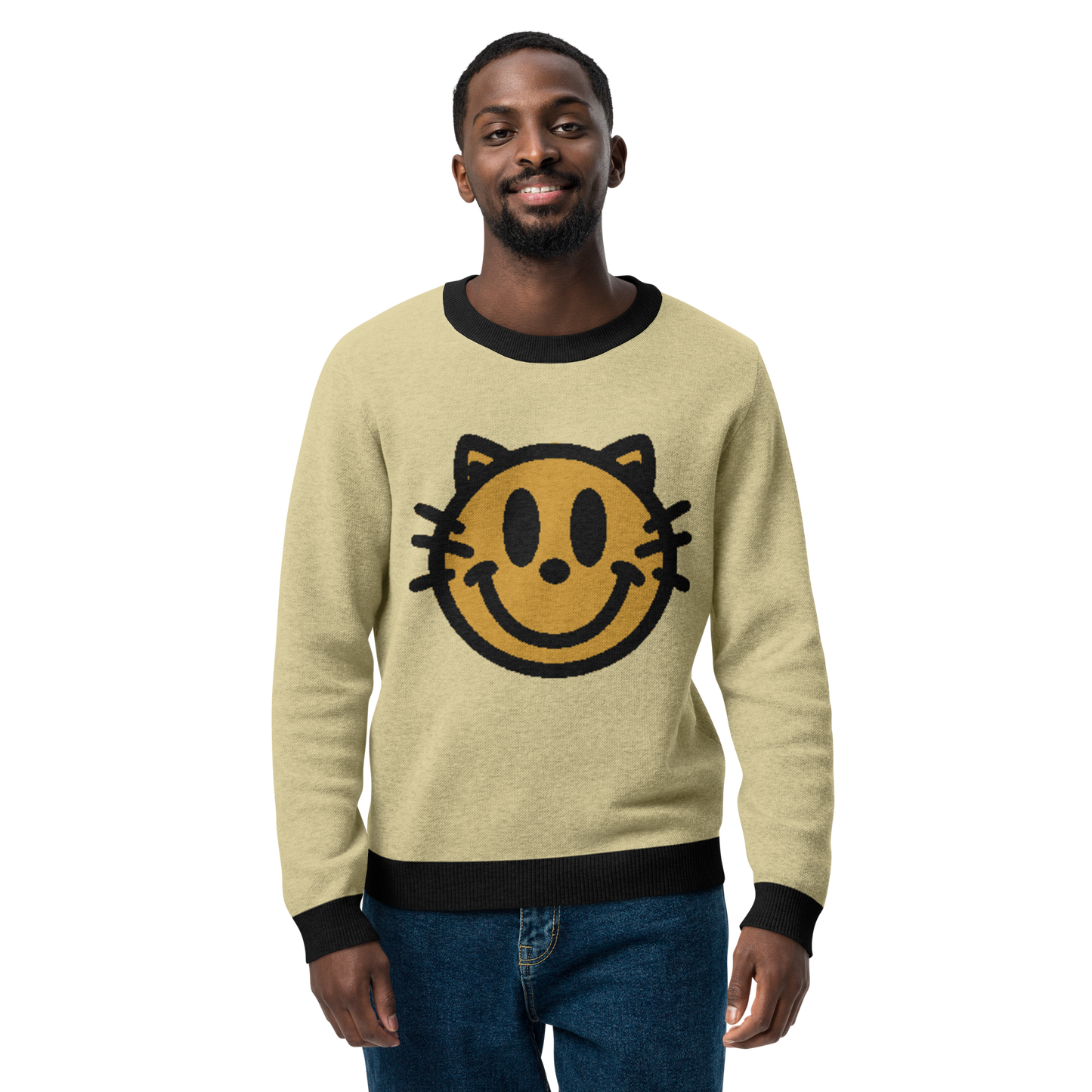 Smiley - Knitted crew neck sweater