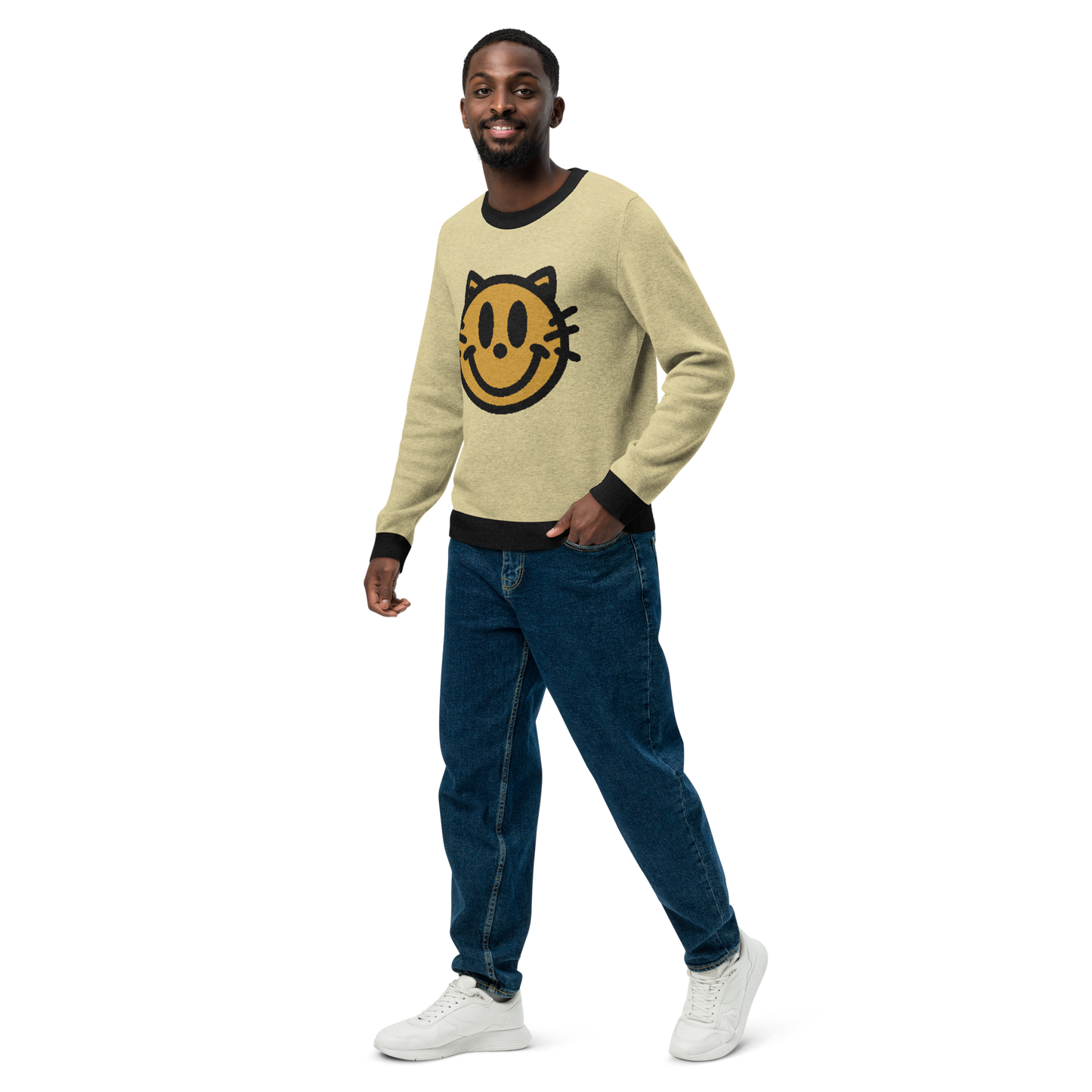 Smiley - Knitted crew neck sweater